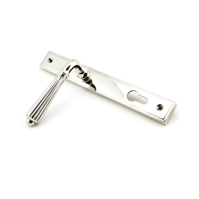 From The Anvil Hinton 92pz Slimline Lever Euro Handles For Multi-Point Locks - Polished Nickel
