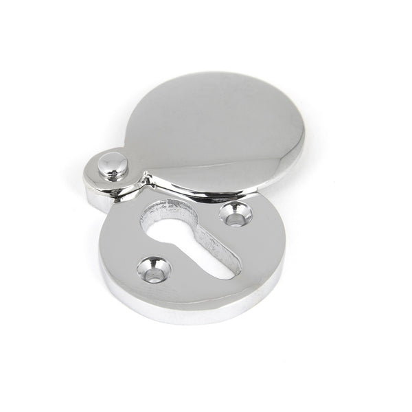 From The Anvil Round Lever Key Covered Escutcheon - Polished Chrome