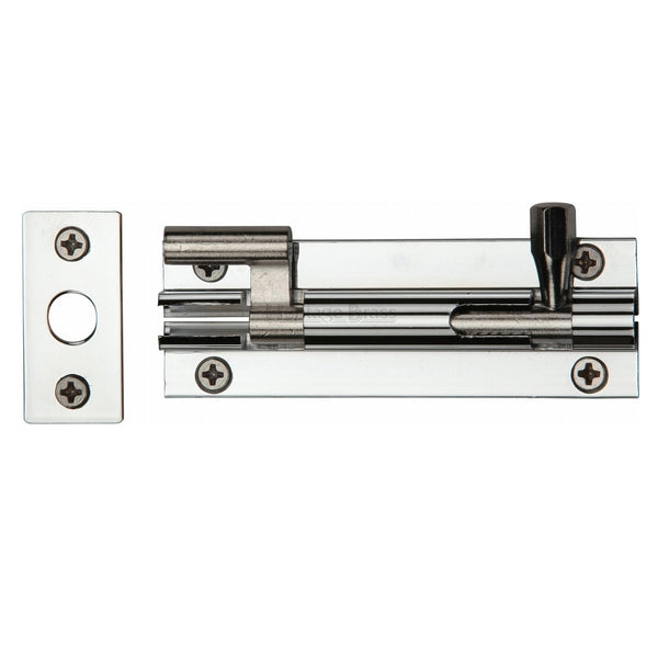 M.Marcus Necked Door Bolt - 102mm (4") - Polished Chrome