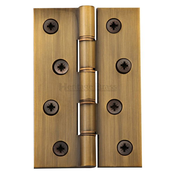 M.Marcus 102x67mm (4" x 2 5/8") Double Phosphor Washered Butt Hinge (pair) - Antique Brass