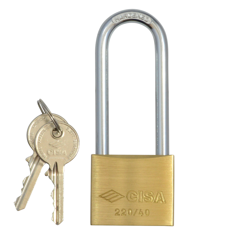 CISA 22011 KD Long Shackle Brass Padlock