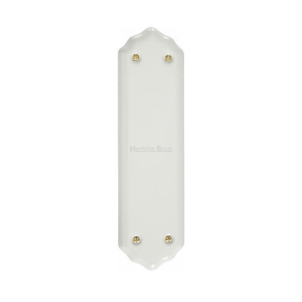 Heritage Brass Shaped Fingerplate Plain White