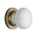 Heritage Brass Plain White Porcelain Door Knob on Rose