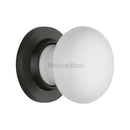 Heritage Brass Plain White Porcelain Door Knob on Rose