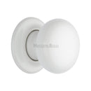Heritage Brass Plain White Porcelain Door Knob on Rose