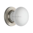 Heritage Brass Plain White Porcelain Door Knob on Rose