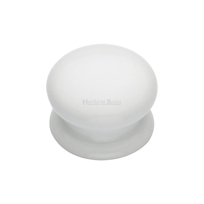 Heritage Brass Porcelain Cabinet Knob Plain White