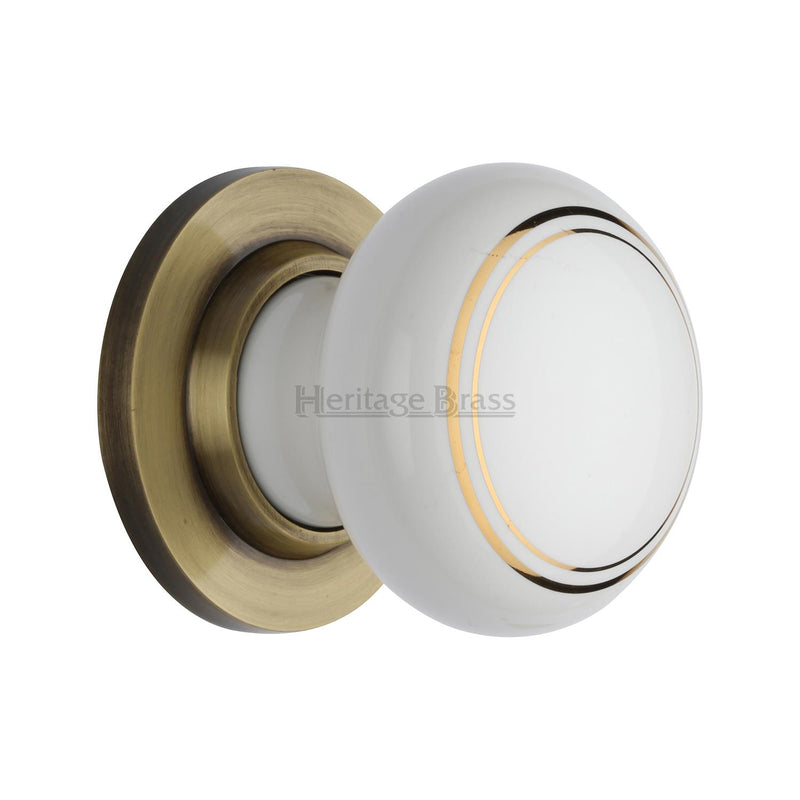 Heritage Brass Gold Line Door Knob on Rose