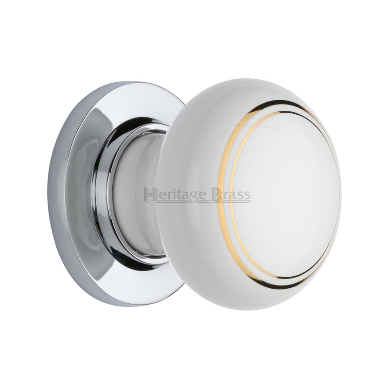 Heritage Brass Gold Line Door Knob on Rose