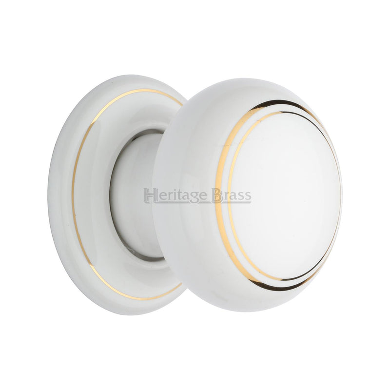 Heritage Brass Gold Line Door Knob on Rose