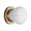 Heritage Brass White Crackle Knob