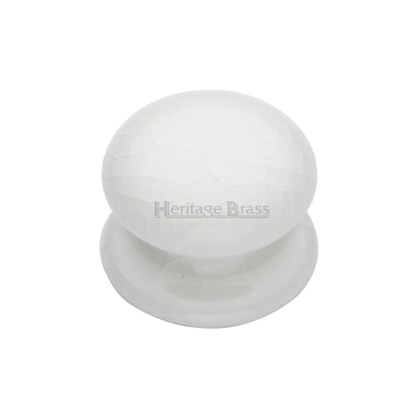 Heritage Brass White Crackle Cabinet Knob