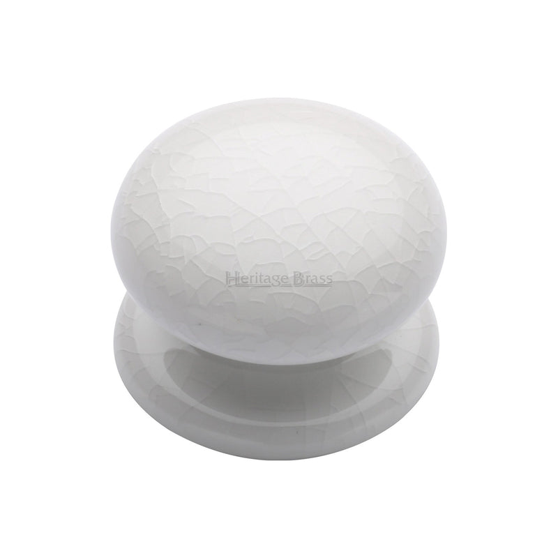 Heritage Brass White Crackle Cabinet Knob