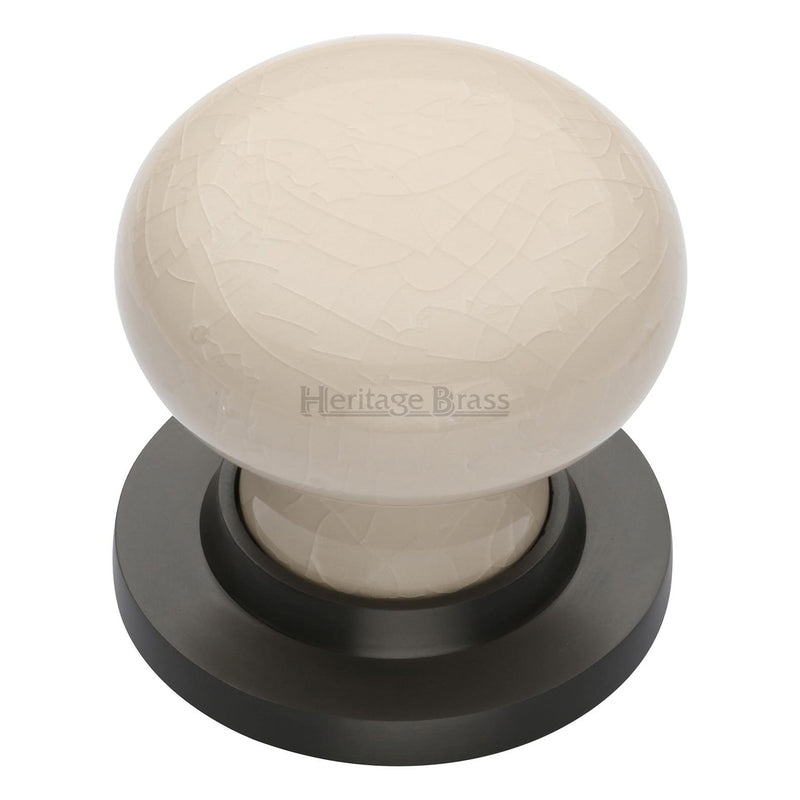Heritage Brass Cream Crackle Door Knob on Rose
