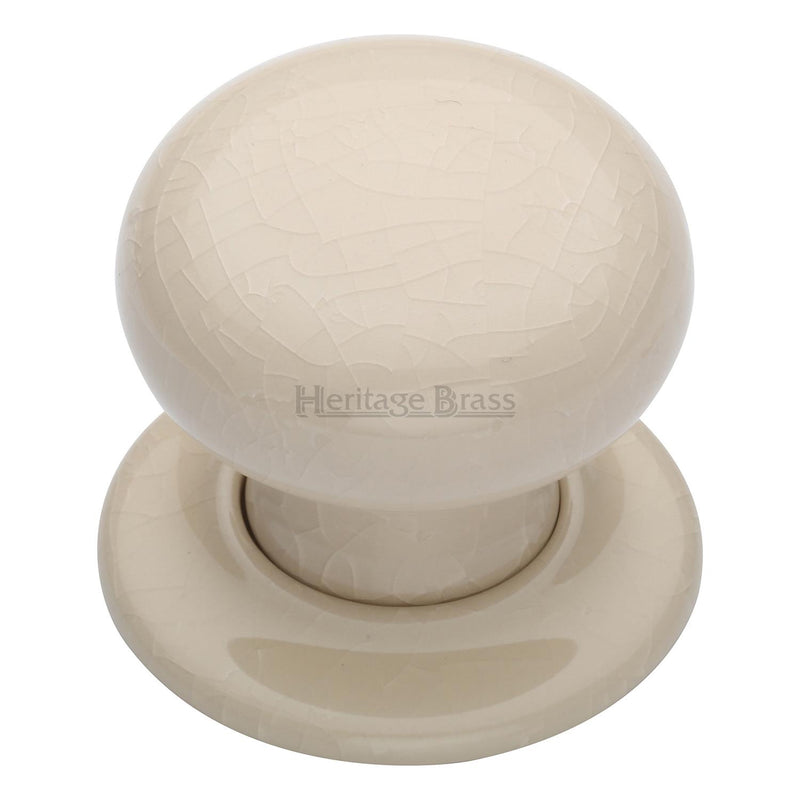 Heritage Brass Cream Crackle Door Knob on Rose