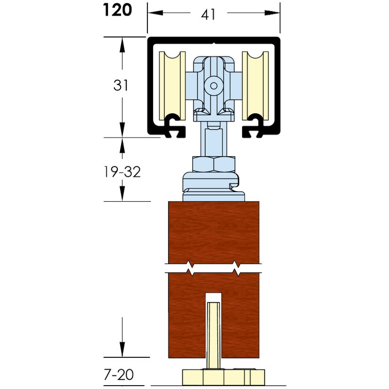 ASEC Single Run Sliding Door Gear