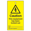 ASEC Lockout Tagout Tags `This Equipment Has Been Locked Out` Pack of 10