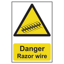 ASEC `Danger: Razor Wire` Sign 200mm x 300mm