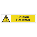 ASEC `Caution: Hot Water` Sign 200mm x 50mm
