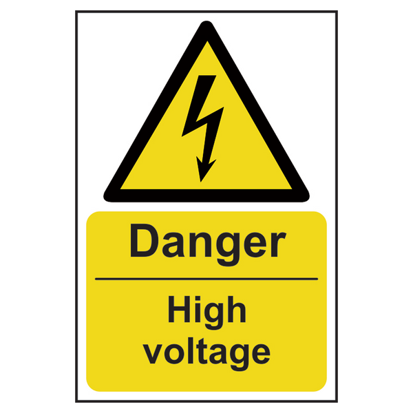 ASEC `Danger: High Voltage` Sign 200mm x 300mm