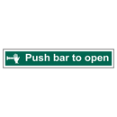 ASEC `Push Bar To Open` Sign 600mm x 100mm