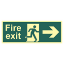 ASEC Photoluminescent Fire Exit Arrow Direction Sign 400mm x 150mm