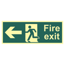 ASEC Photoluminescent Fire Exit Arrow Direction Sign 400mm x 150mm