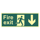 ASEC Photoluminescent Fire Exit Arrow Direction Sign 400mm x 150mm