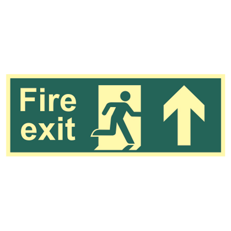ASEC Photoluminescent Fire Exit Arrow Direction Sign 400mm x 150mm