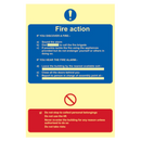 ASEC Photoluminescent Fire Action Procedure Sign 200mm x 300mm