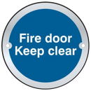 ASEC `Fire door Keep clear` Sign 75mm
