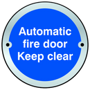 ASEC Sign `Automatic Fire Door Keep Clear` 75mm