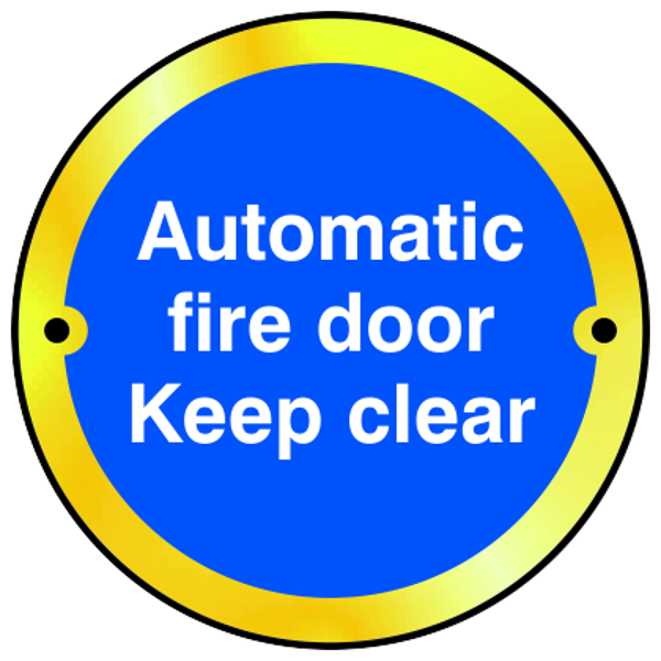 ASEC Sign `Automatic Fire Door Keep Clear` 75mm