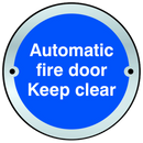 ASEC Sign `Automatic Fire Door Keep Clear` 75mm