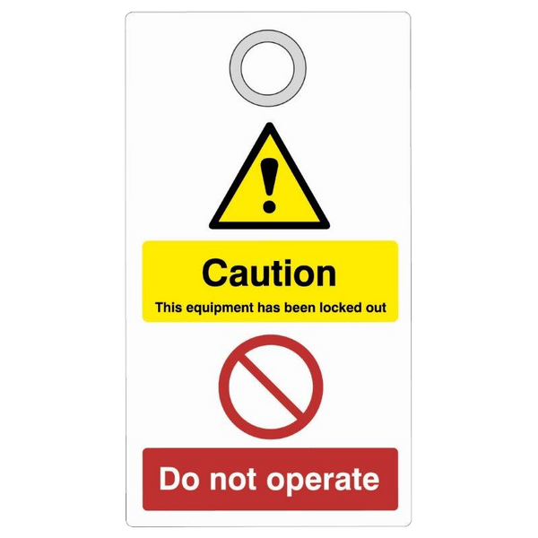 ASEC Double Sided Lockout Tagout Tags `Caution - Do Not Operate`