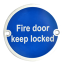 ASEC Metal `Fire Door Keep Locked` Sign