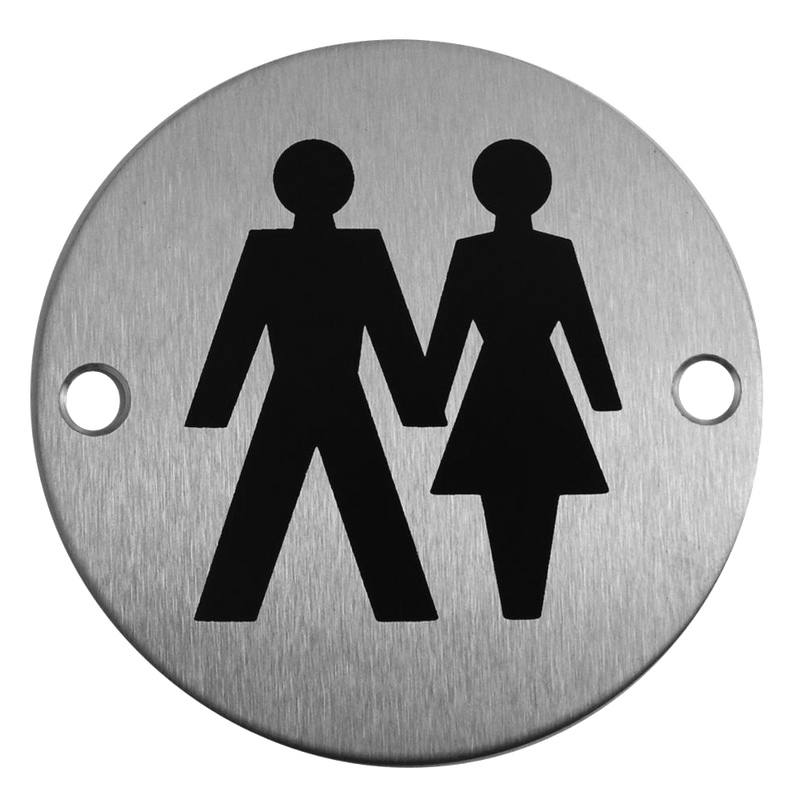 ASEC Stainless Steel Metal Toilet Door Sign