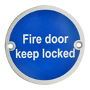 ASEC Metal `Fire Door Keep Locked` Sign