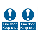ASEC `Fire Door Keep Shut` 200mm x 300mm PVC Self Adhesive Sign