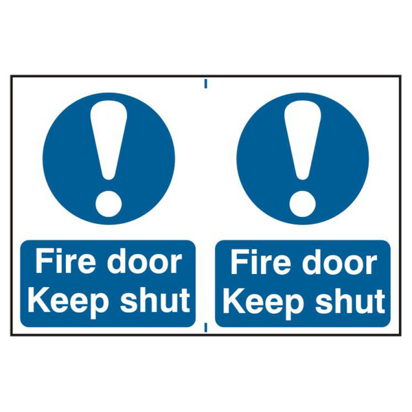 ASEC `Fire Door Keep Shut` 200mm x 300mm PVC Self Adhesive Sign