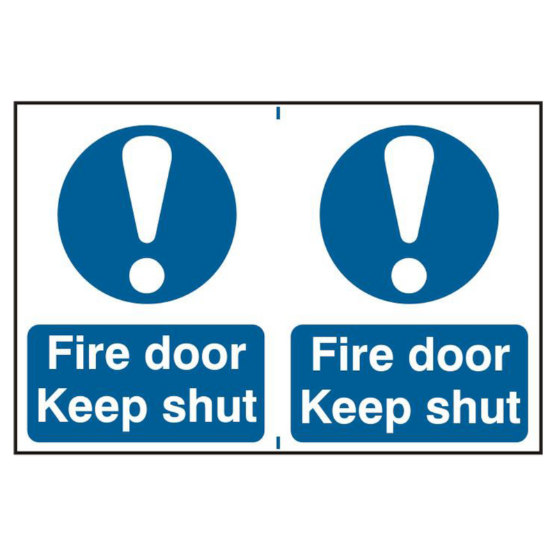 ASEC `Fire Door Keep Shut` 200mm x 300mm PVC Self Adhesive Sign