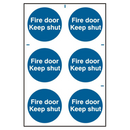 ASEC `Fire Door Keep Shut` 200mm x 300mm PVC Self Adhesive Sign
