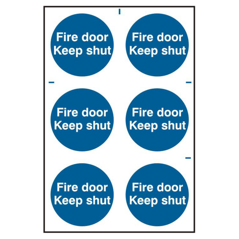 ASEC `Fire Door Keep Shut` 200mm x 300mm PVC Self Adhesive Sign