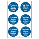 ASEC `Fire Door Keep Locked Shut` 200mm x 300mm PVC Self Adhesive Sign