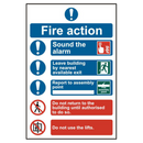 ASEC Fire Action Procedure 200mm x 300mm PVC Self Adhesive Sign
