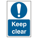 ASEC `Keep Clear` 200mm x 300mm PVC Self Adhesive Sign