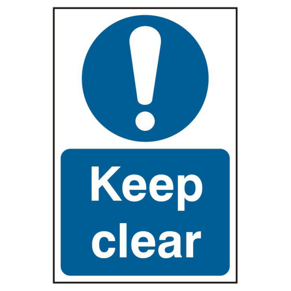 ASEC `Keep Clear` 200mm x 300mm PVC Self Adhesive Sign