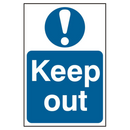 ASEC `Keep Out` 200mm x 300mm PVC Self Adhesive Sign