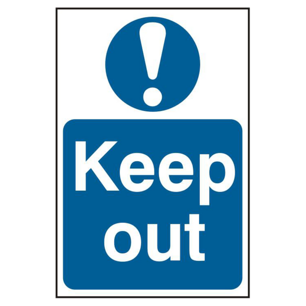 ASEC `Keep Out` 200mm x 300mm PVC Self Adhesive Sign