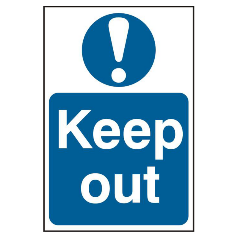 ASEC `Keep Out` 200mm x 300mm PVC Self Adhesive Sign
